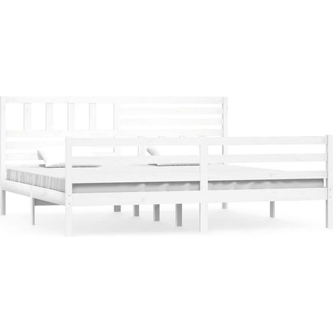 Maison Exclusive - Massivholzbett Weiß 200x200 cm (1/5)