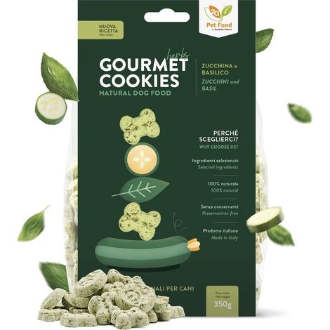 Gourmet Cookies Herbs handwerkliche Hundekekse mit Zucchini und Basilikum - Größe 350g (1/3)