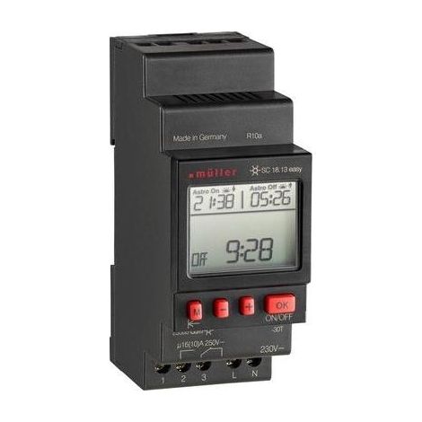 PROGRAMADOR HORARIO PARA CARRIL M LLER SC 18.13 EASY 230 V 16 A/250 V 1 PZA(S)