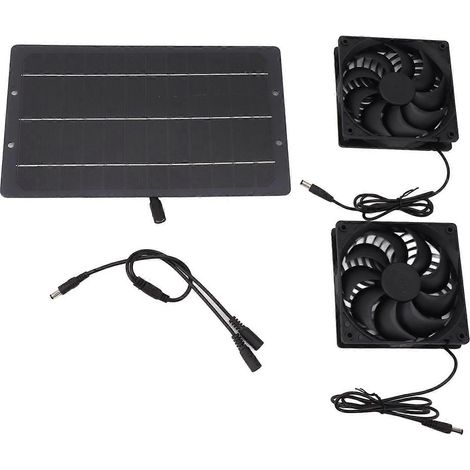 Wetterfestes 10W Solar-Ventilator-Set, doppelter Wand-Luftabsauger für Hühnerställe, Gewächshäuser und Gartenhäuser.