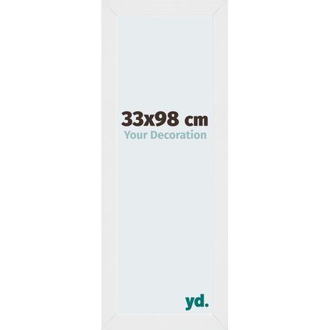 Cadre Puzzle 33x98 cm - Blanc Brillant - MDF - Mura. (1/5)