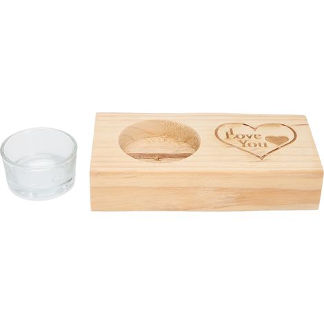 Wedding Proposal Candle Holder Simple Elegant Wooden Candleholder Dining Room Decoration for Holiday Banquet (1/5)