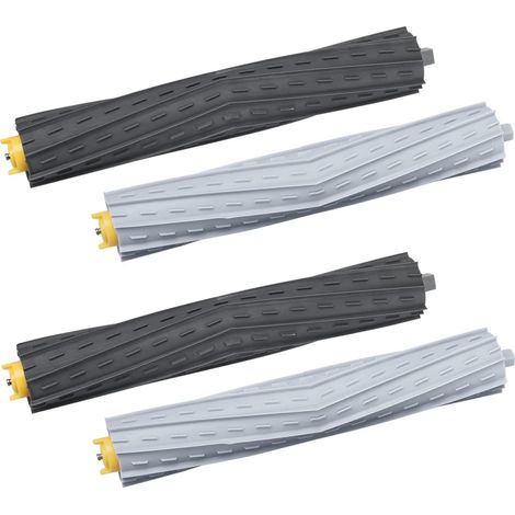 2 Pack Rubber Brushes Kit for iRobot 800 and 900 Series Robot Vacuum Cleaner, Replacement Roller Brush for Roomba 850 860 861 866 870 880 890 960 980 (1/5)