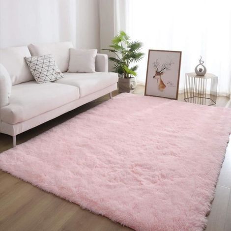 Tapis Shaggy - 120 x 170 cm - Rose - Rectangulaire - Polyester Synthétique - Pour Chambre Salon Balcon Couloir - 1 Pièce (1/3)