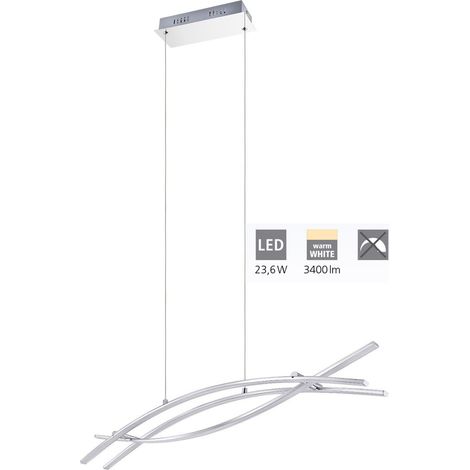 Suspension chrome design Nevado LED L90 cm - Chrome - Argent (1/5)
