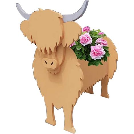 Jardinière d'animaux 34x24cm en PVC, Pot de plante Unique et mignon pour petites fleurs succulentes, vache à conneries (1/5)