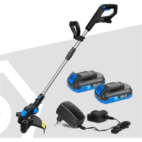 Tondeuse à Gazon électrique 20V Li-ION Batterie Coupe-Herbe sans Fil 12in dégagement Automatique Coupe-chaîne élagage Outils de Jardin (Color : 20V-Coil-Set2, Size : A)