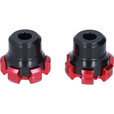 Support Moto CNC Aluminium Alloy Protège-Carters Universel Rouge, 2 Pièces Embouts d'Axe Cadre Anti-Crash pour Motos (1/5)