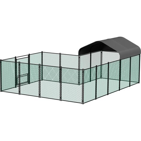 Gallinero para Cxteriores 10 m² Corral para Pollos de Malla de Alambre Jaula paraPollos de Gran Tamaño Marco de Acero Galvanizado con Lona (1/5)