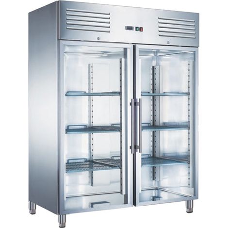 Armoire Réfrigérée Positive Inox GN 2/1 vitrée 1300 litres - Furnotel (1/2)