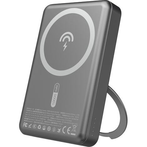 Power bank K28 da 10000 mAh con custodia in metallo e supporto PD da 22,5 W - Grigio (1/5)