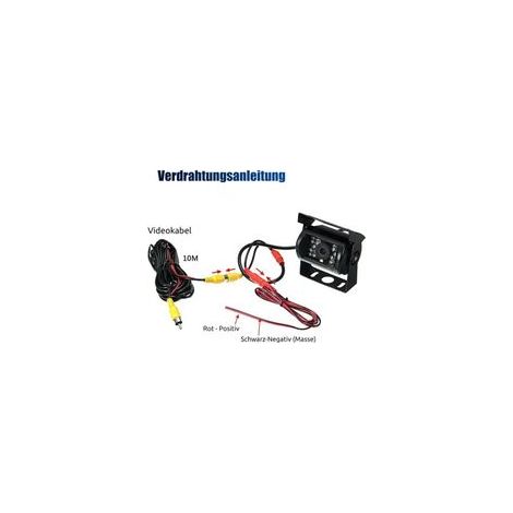 Caméra de Recul Grand Angle avec Vision Nocturne Infrarouge et Câble Vidéo de 10 m - JINFGERNE - Idéale pour Voiture et Camping-Car, Étanche et Facile à Installer