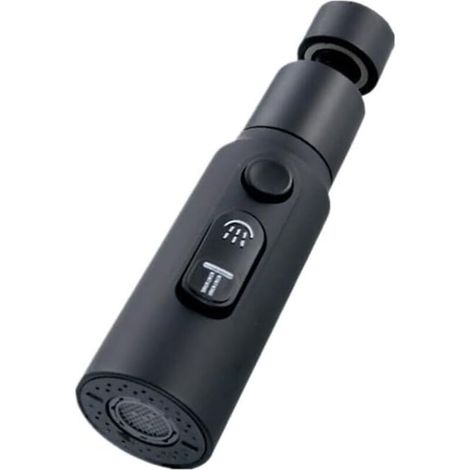 Multi-Purpose Kitchen Faucet Extender, 360° Rotating Sprinkler, 3 Water Outlet Modes and 20-24MM Diameter Mounting Adapters (Color : Cylinder Black) (1/5)