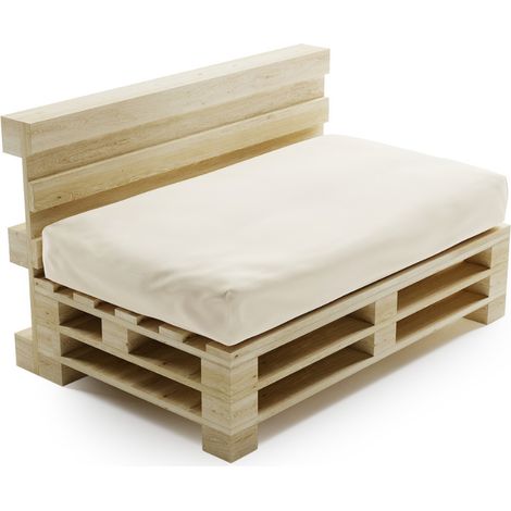Coussin Palette Déhoussable Imperméable - Assise 120x80 cm Beige Bananair Fabriqué en France