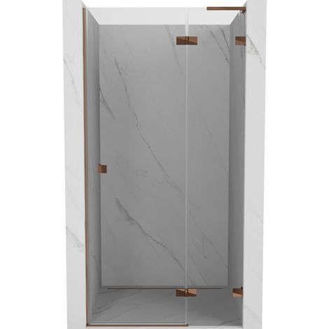 Mexen Lunar L porte de douche pivotante droite 110 cm, transparent, or rose - 834L-110-000-60-00-P (1/5)