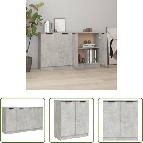 Armoire multifonction - Buffets 2 pcs Gris béton 60x30x70 cm Bois d'ingénierie (1/5)