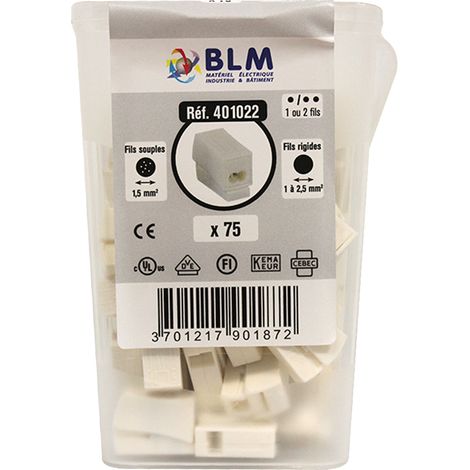 75 connecteurs luminaire 1x1,5 - 2x2,5