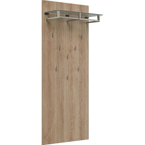 Garderobe 8 Haken und Hutablage 70x160 cm Eiche (1/5)