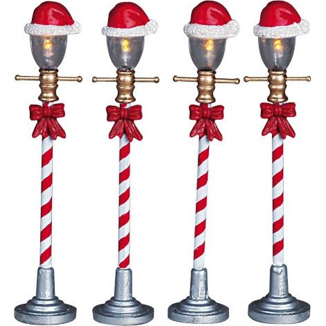 Santa Hat Street Lamp Set of 4 B/O 4.5V Cód. 64472