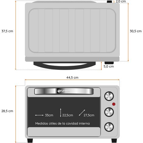 MINI HORNO GRUNKEL HR-23 SILVER 23L PLATEADO 1600W (1/5)