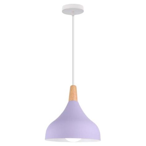 royaluxe- Lampe À Suspension Moderne Plafonnier D'Intérieur Lustre Minimaliste Abat-Jour En Métal, Violet Pour Chambre À Coucher, Cuisine, Bureau, E27