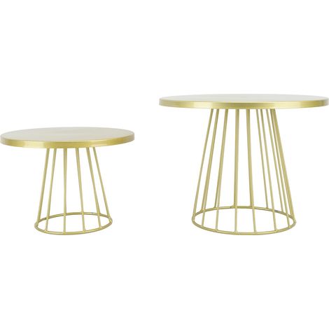Soavoa Support à Gâteaux Métal Doré Élégant pour Mariage Anniversaire Fête Ensemble de 3 Pièces Décoration Table Dessert Rustique (1/4)