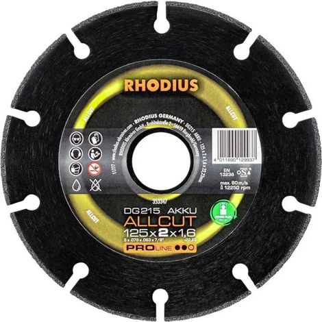 Disco de corte diamante Rhodius dg215 accu allcut corte húmedo seco batería