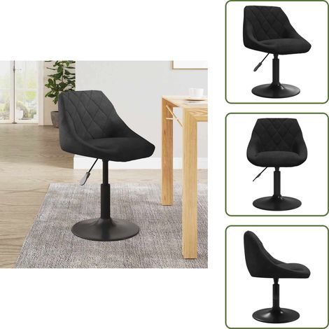 The Living Store Tabouret de bar Noir Velours - Tabouret de bar (1/5)