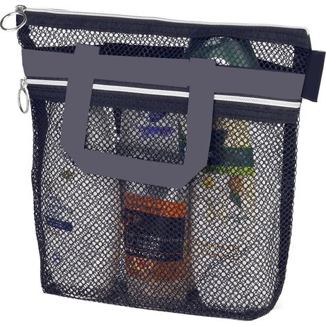 Sac De Toilette - Maille Transparente En Nylon - Séchage Rapide - Fermeture Éclair - Pour Douche Gym Plage Voyage Camping - 26 X 26 Cm - 1 Pièce (1/5)