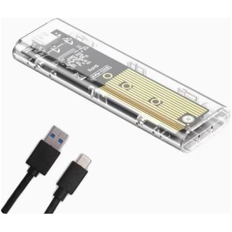 M.2 SATA USB-C SSD-Gehäuse, externer Adapter für M.2 NGFF B-Key- und B+M-Key-Laufwerke 2230, 2242, 2260, 2280, M.2 USB 3.0 5 Gbit/s SSD-Gehäuse, werkzeuglose Installation, kompakte Bauform