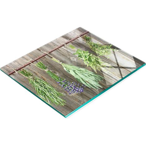 Tagliere decorativo in vetro temperato con cordino per erbe aromatiche, 60x52 cm (1/5)