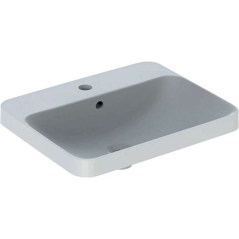 Geberit VariForm - Lavabo ad incasso 55x45 cm, con troppopieno, foro per miscelatore, bianco 500.740.01.2 (1/2)