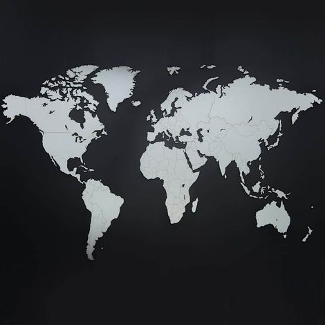 Carte du Monde Deco Murale 130X78cm Blanc (1/5)