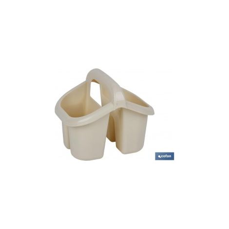 Pack mit 6 Einheiten Besteckablage mit Griff beige 19.5x15.5x16cm