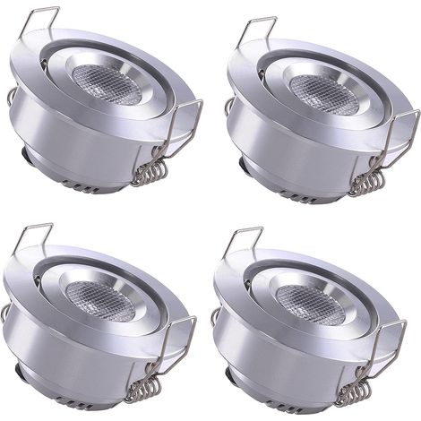 4 Mini Spot Encastrable LED Plafond Spot encastré Lampe 1W Blanc Chaud 3000K pour Vitrine,Plafond,Cuisine,Placard,DIY éclairage etc