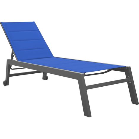 Tumbona BARBADOS de textileno azul oscuro aluminio antracita