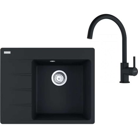 Franke Set - Set per cucina G269MČ, lavello in fragranite CNG 611-62 TL/7 e miscelatore FC 6018.901, nero opaco 114.0700.666