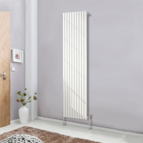 Designer Vertical Single Panel Oval Column Radiator Premium White 1800x590 Bathroom Central Heating (1/5)
