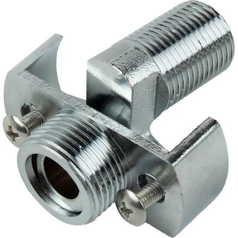 Adaptateur de douche en cuivre réglable avec pied incurvé et filetage mâle 1/2 pouce pour fixation murale pour systèmes de douche standard (long) (1/5)
