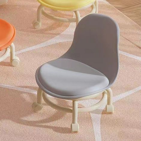 Tabouret roulant bas pour enfants avec dossier, tabouret à roulettes basse avec roulettes universelles, tabouret à roulettes bas gris (1/5)