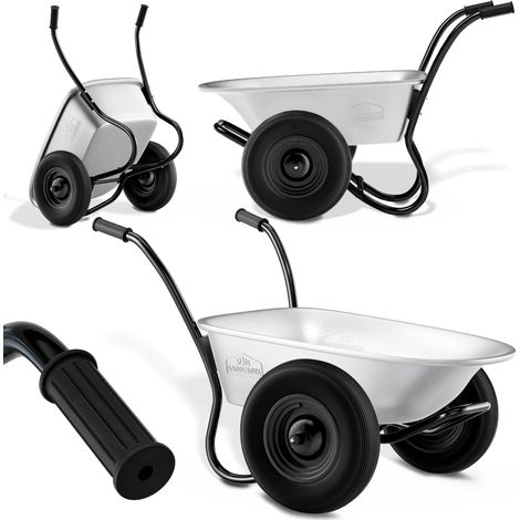 Gardebruk Two Wheeled Wheelbarrow 100L 150kg Home Garden Trolley Heavy Duty Cart Galvanised With Pneumatic Tyres (1/5)