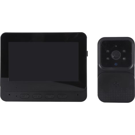 Sonnette vidéo intelligente avec écran IPS de 4,3 pouces, appel bidirectionnel, vision nocturne infrarouge, interphone vidéo Wi-Fi à distance pour la maison (1/5)