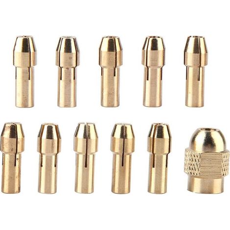 Lot 11 pinces mandrin cuivre 4 mâchoires – 0.5-3.2mm – mini perceuse / meuleuse – outil rotatif (1/5)