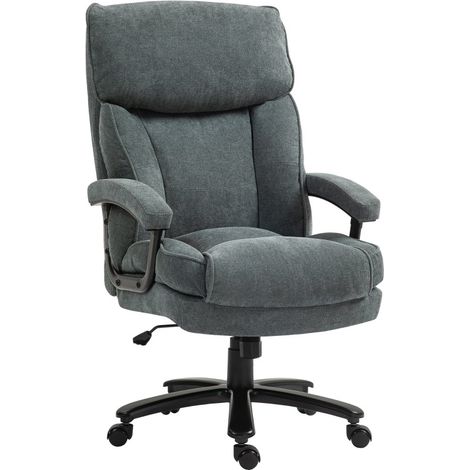 Silla de oficina alta, poliéster gris, función balancín, 200 kg, 68,5 x 79 x 117-125 cm (1/5)
