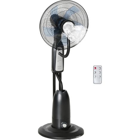 Ventilateur sur pied avec brumisateur 2,8L, minuterie, 3 modes, fonction brume et angle d'inclinaison réglable pour une fraîcheur rafraîchissante