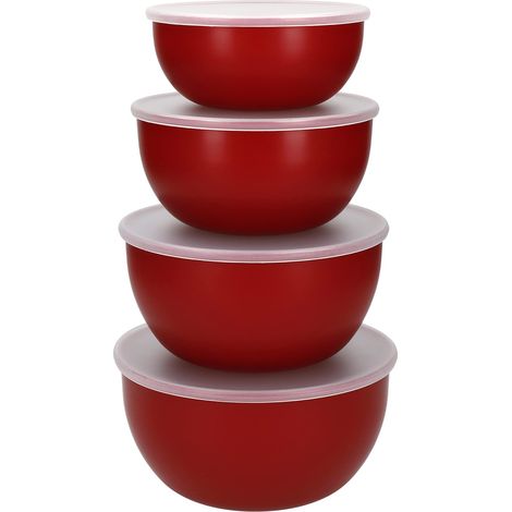 KitchenAid KQG176OSERE Ciotole con Coperchio, 4 Pezzi, Plastic, Rosso (1/4)