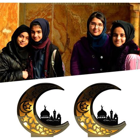 Ramadan-Dekoration LED-Lampe Hohle Goldener Mond Stern Partybeleuchtung (1/5)