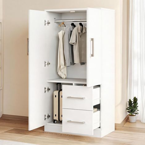 Commode coloris blanc en bois 70 x 40 x 135 cm (1/5)