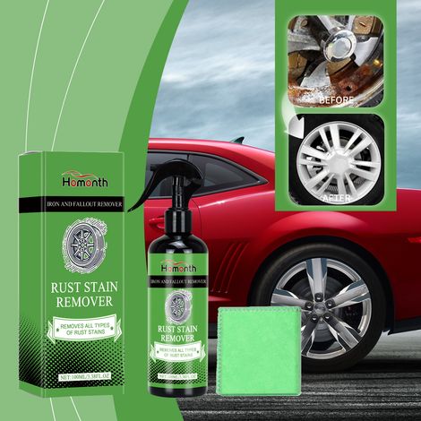Felgen-Rostentfernungsspray – Reinigung, Fleckenentfernung, Rostentfernung, Polieren und Pflege von Autofelgen – 100 ml Felgen-Rostentfernungsspray + Tuch -- DTEKGAZ (1/5)