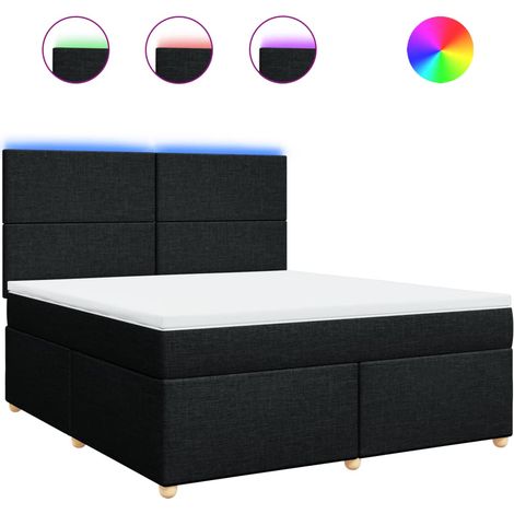 Maison Exclusive - Boxspringbett mit Matratze Schwarz 180x200 cm (1/5)